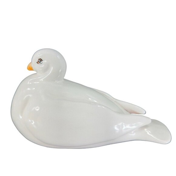 Vintage Italian Art Pottery Ruffled Fluffy Dove Large Hand Painted Pigeon Bird - Picture 2 of 15